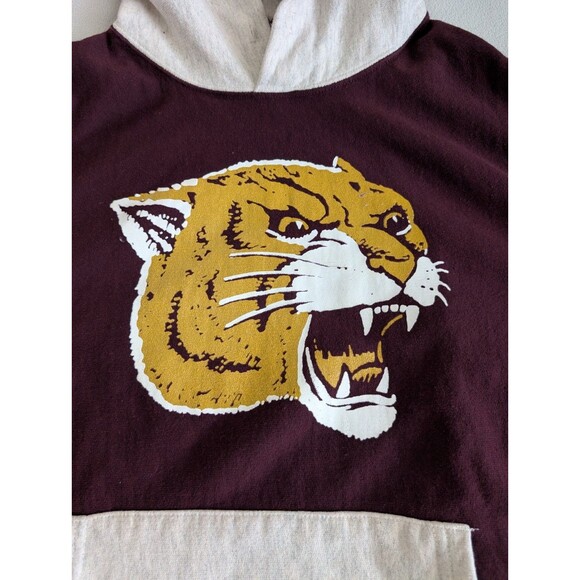 Todd Snyder Champion Men Sweatshirt Medium Burgundy Gray Hoodie Bobcat Pullover - Picture 3 of 8